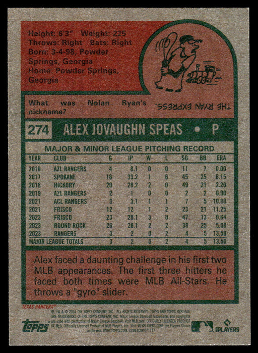 2024 Topps Heritage #274 Alex Speas