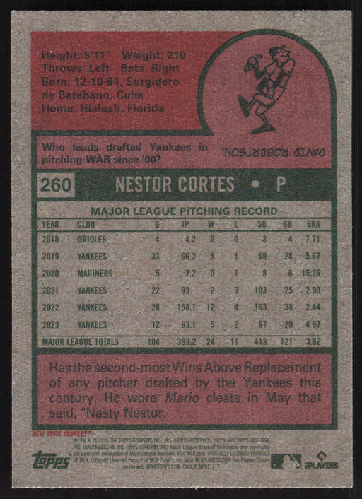 2024 Topps Heritage #260 Nestor Cortes Base