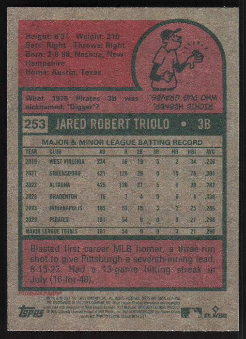 2024 Topps Heritage #253 Jared Triolo Base