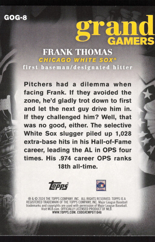 2024 Topps #GOG-8 Frank Thomas Grand Gamers