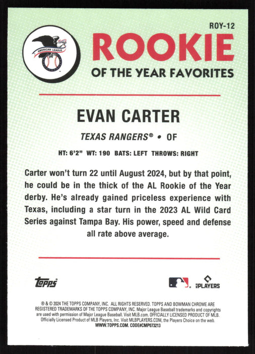 2024 Bowman #ROY-12 Evan Carter Rookie of the Year Favorites