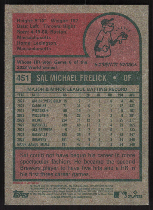 2024 Topps Heritage #451 Sal Frelick