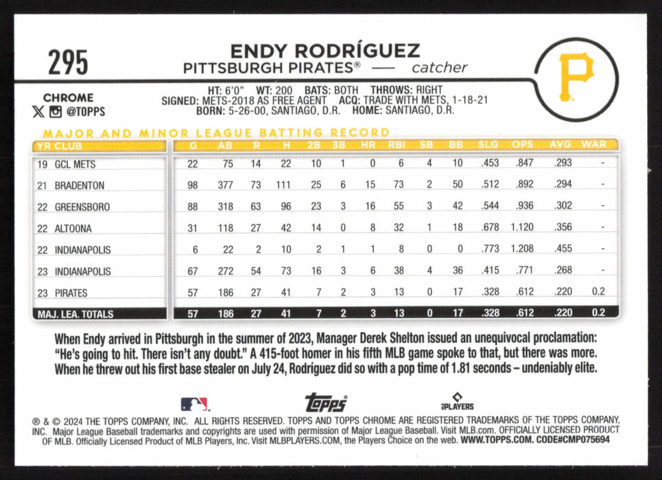 2024 Topps Chrome #295 Endy Rodríguez