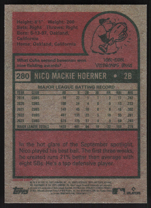 2024 Topps Heritage #280 Nico Hoerner