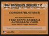 2023 Topps #88BA-BH Brandon Hughes 1988 Topps Baseball 35th Autograph