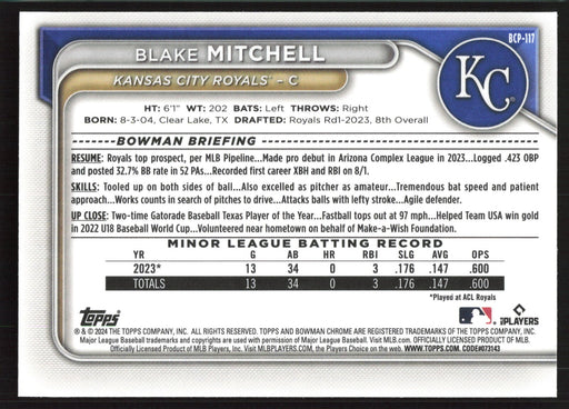 2024 Bowman #BCP-117 Blake Mitchell