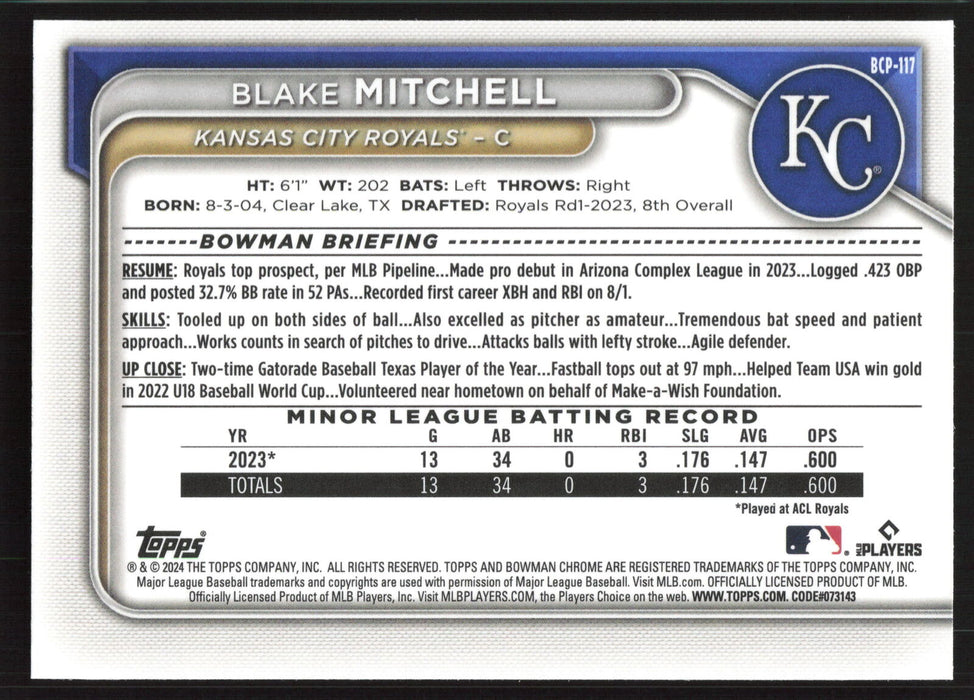 2024 Bowman #BCP-117 Blake Mitchell