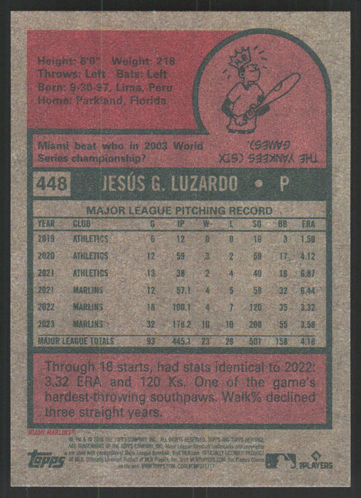 2024 Topps Heritage #448 Jesús Luzardo