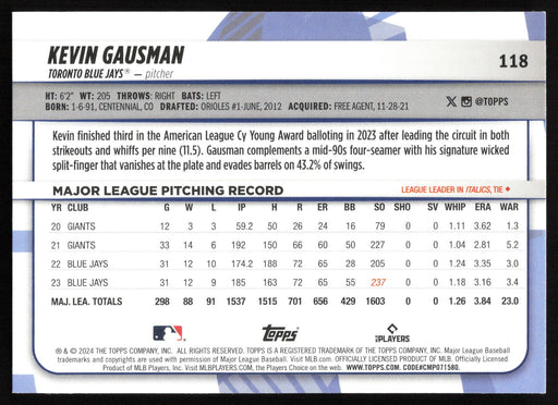 2024 Topps Big League #118 Kevin Gausman