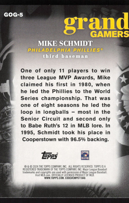 2024 Topps #GOG-5 Mike Schmidt Grand Gamers