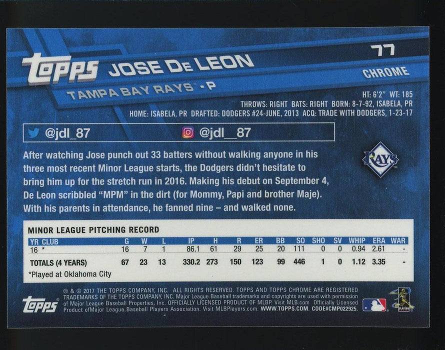 2017 Topps Chrome #77 Jose De Leon