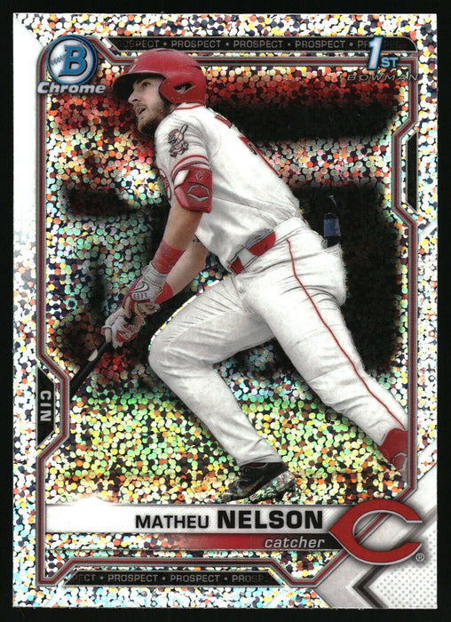 2021 Bowman Draft #BDC-103 Matheu Nelson Chrome Sparkle Refractor