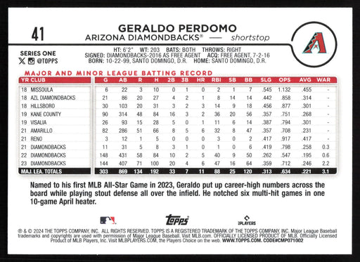 2024 Topps #41 Geraldo Perdomo