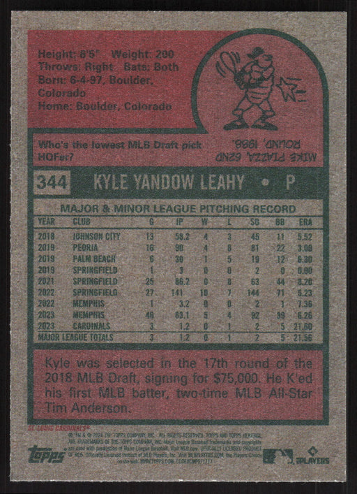 2024 Topps Heritage #344 Kyle Leahy Base