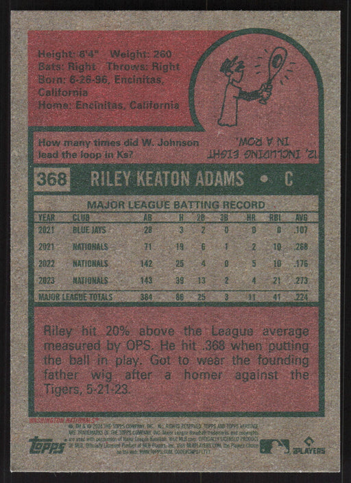 2024 Topps Heritage #368 Riley Adams