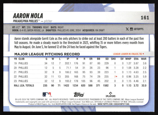 2024 Topps Big League #161 Aaron Nola