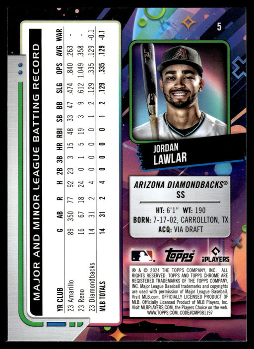 2024 Topps Chrome Cosmic #5 Jordan Lawlar