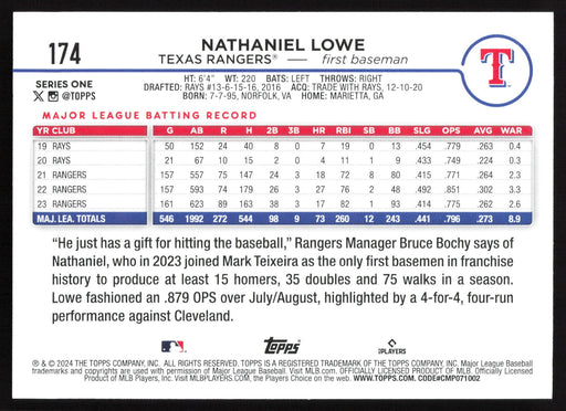 2024 Topps #174 Nathaniel Lowe