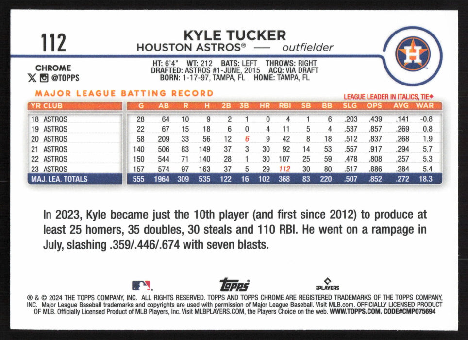 2024 Topps Chrome #112 Kyle Tucker