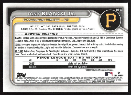 2024 Bowman #BCP-132 Tony Blanco Jr.