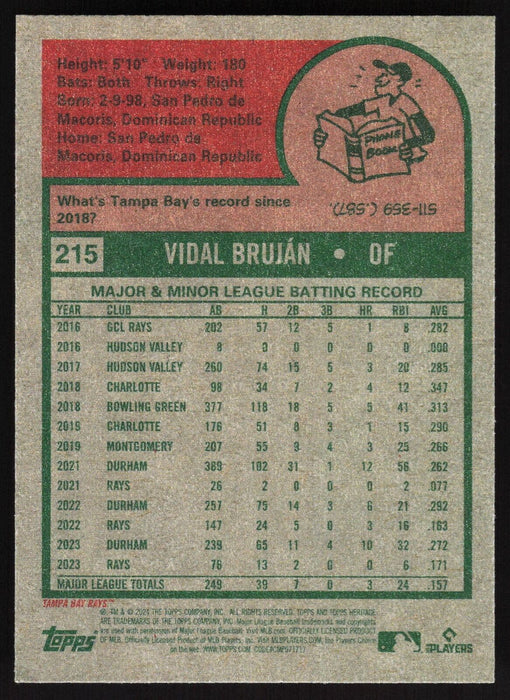 2024 Topps Heritage #215 Vidal Bruján Base