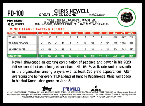 2024 Topps Pro Debut #PD-100 Chris Newell