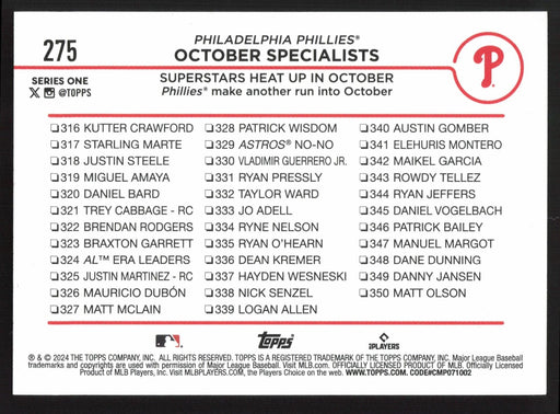 2024 Topps #275 October Specialists: Superstars Heat Up in October Royal Blue