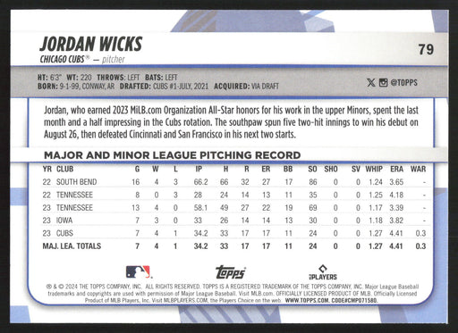 2024 Topps Big League #79 Jordan Wicks