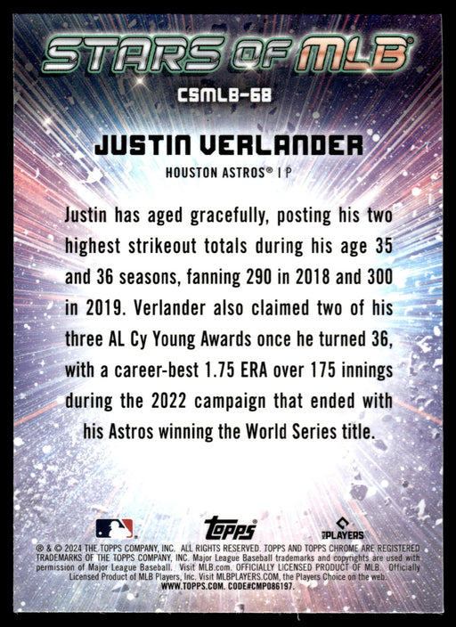 2024 Topps Update #CSMLB-68 Justin Verlander Stars of MLB Chrome