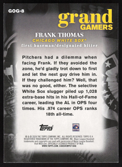 2024 Topps #GOG-8 Frank Thomas Grand Gamers