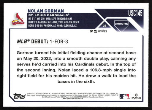 2023 Topps Chrome Update #USC145 Nolan Gorman