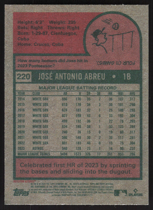 2024 Topps Heritage #220 José Abreu