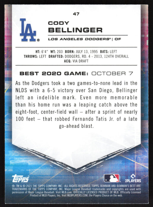 2021 Bowman's Best #47 Cody Bellinger