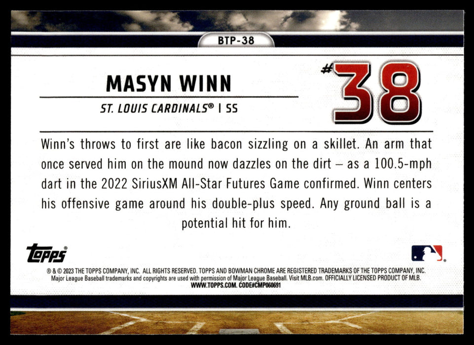 2023 Bowman #BTP-38 Masyn Winn Bowman Scouts Top 100