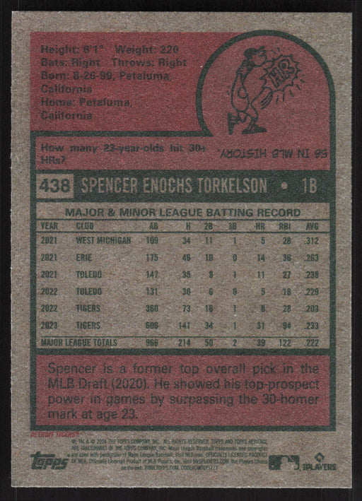 2024 Topps Heritage #438 Spencer Torkelson Base