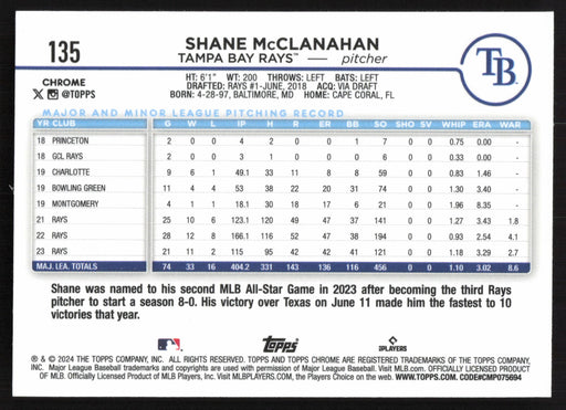 2024 Topps Chrome #135 Shane McClanahan