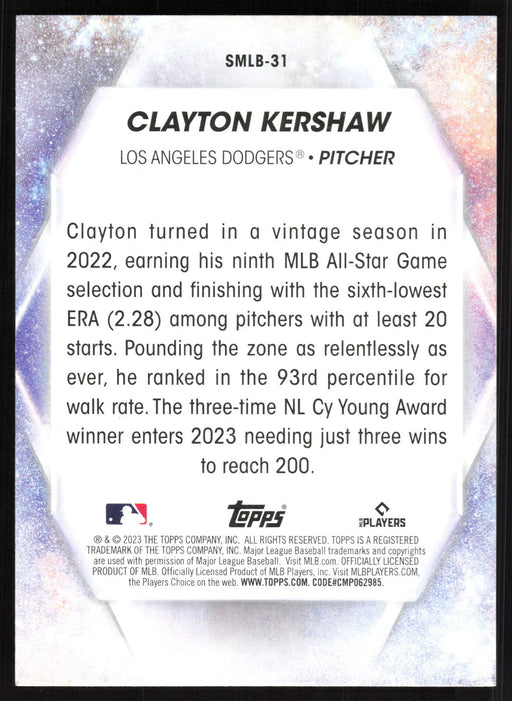 2023 Topps #SMLB-31 Clayton Kershaw Stars of MLB