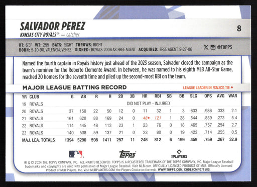 2024 Topps Big League #8 Salvador Perez