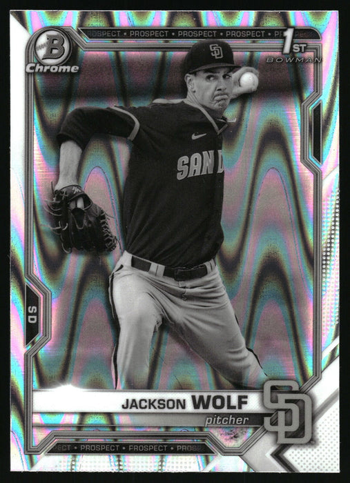 2021 Bowman Draft #BDC-141 Jackson Wolf Chrome Black & White RayWave