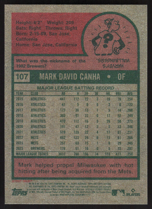 2024 Topps Heritage #107 Mark Canha Base