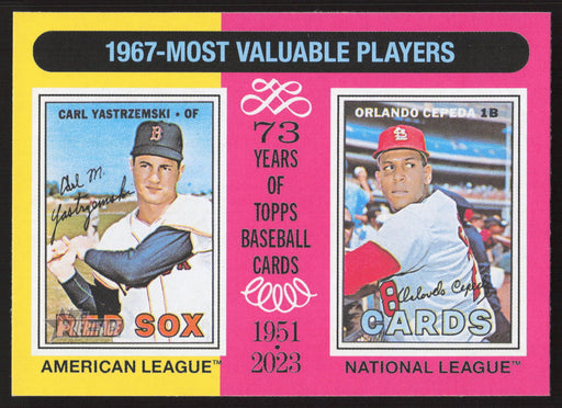 2024 Topps Heritage #192 1967 MVPs (Carl Yastrzemski / Orlando Cepeda)