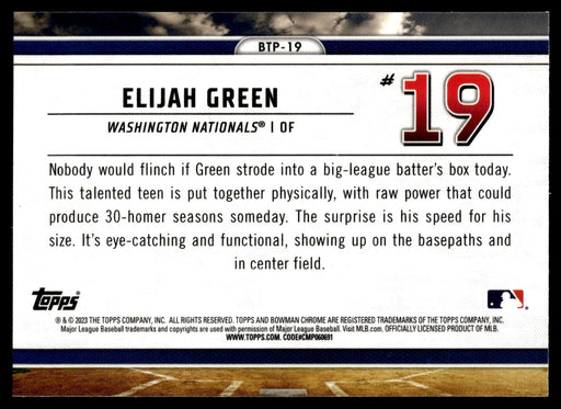 2023 Bowman #BTP-19 Elijah Green Bowman Scouts Top 100