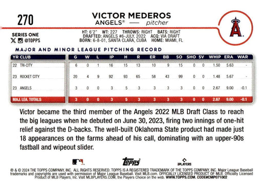 2024 Topps #270 Victor Mederos Yellow