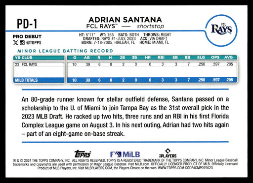 2024 Topps Pro Debut #PD-1 Adrian Santana