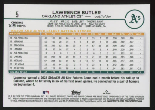 2024 Topps Chrome #5 Lawrence Butler