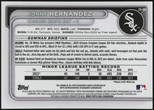 Bowman #CPA-RHE Ronny Hernandez