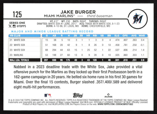 2024 Topps #125 Jake Burger