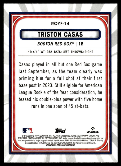 2023 Bowman #ROYF-14 Triston Casas Rookie of the Year Favorites