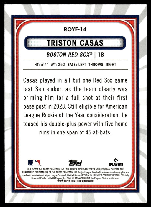 2023 Bowman #ROYF-14 Triston Casas Rookie of the Year Favorites