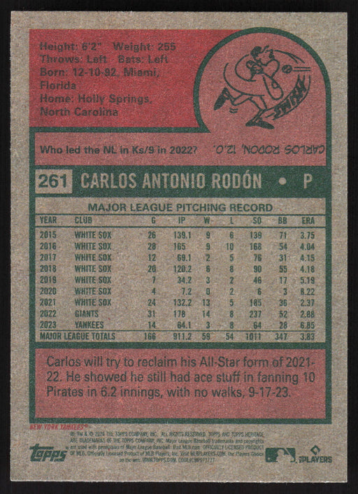 2024 Topps Heritage #261 Carlos Rodón